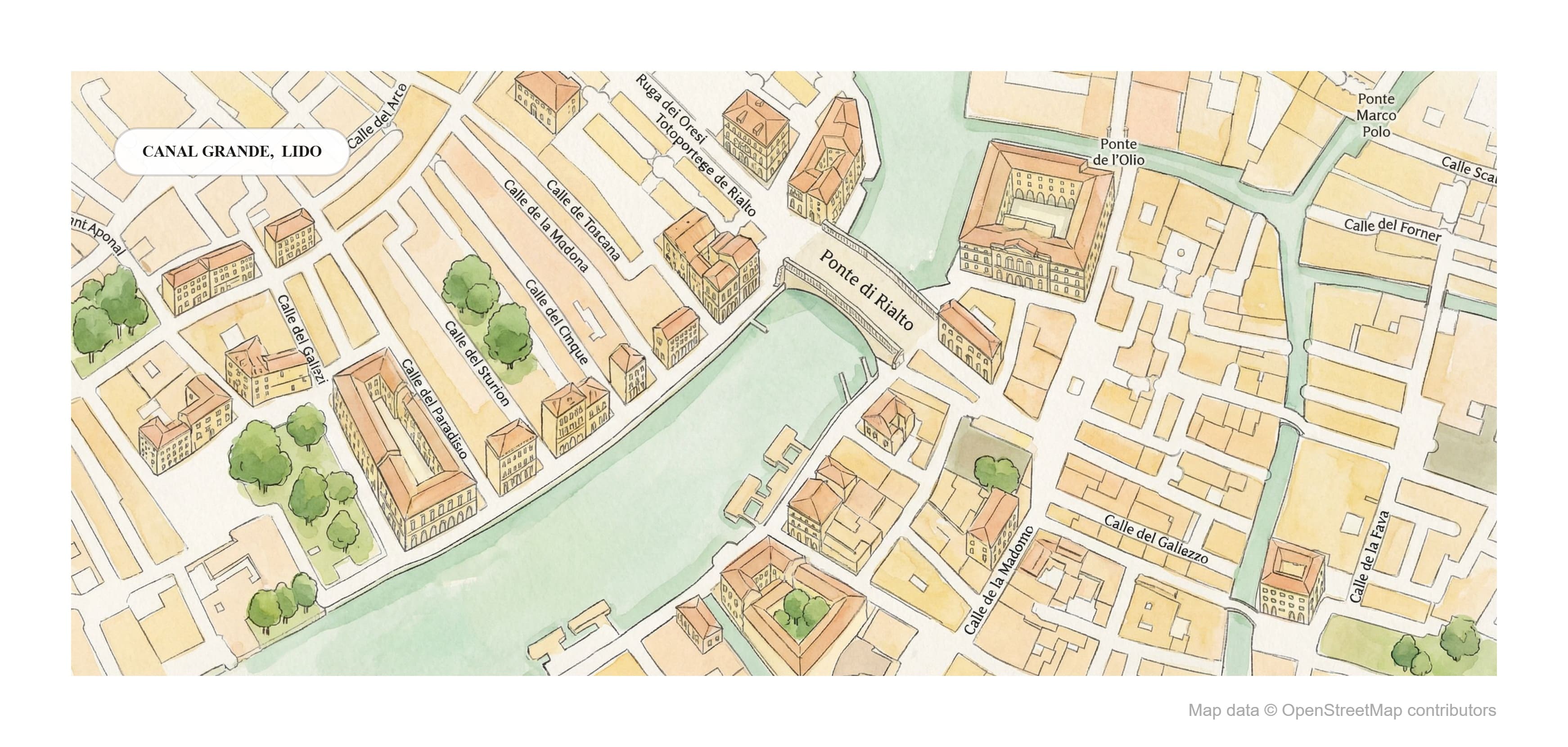 Map Illustration of venice