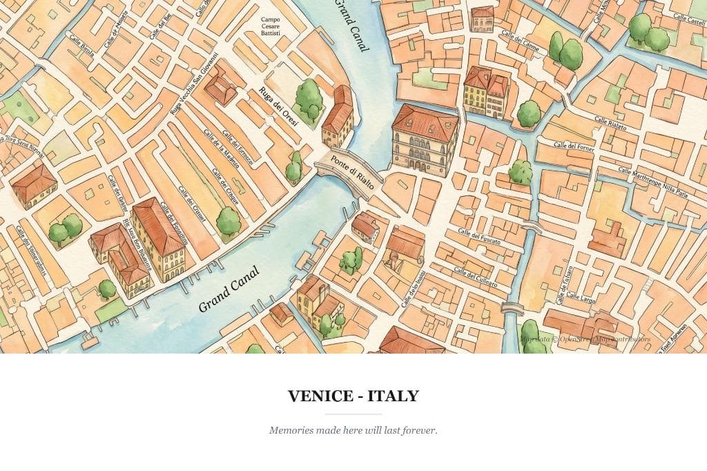 Map Illustration of venice-map
